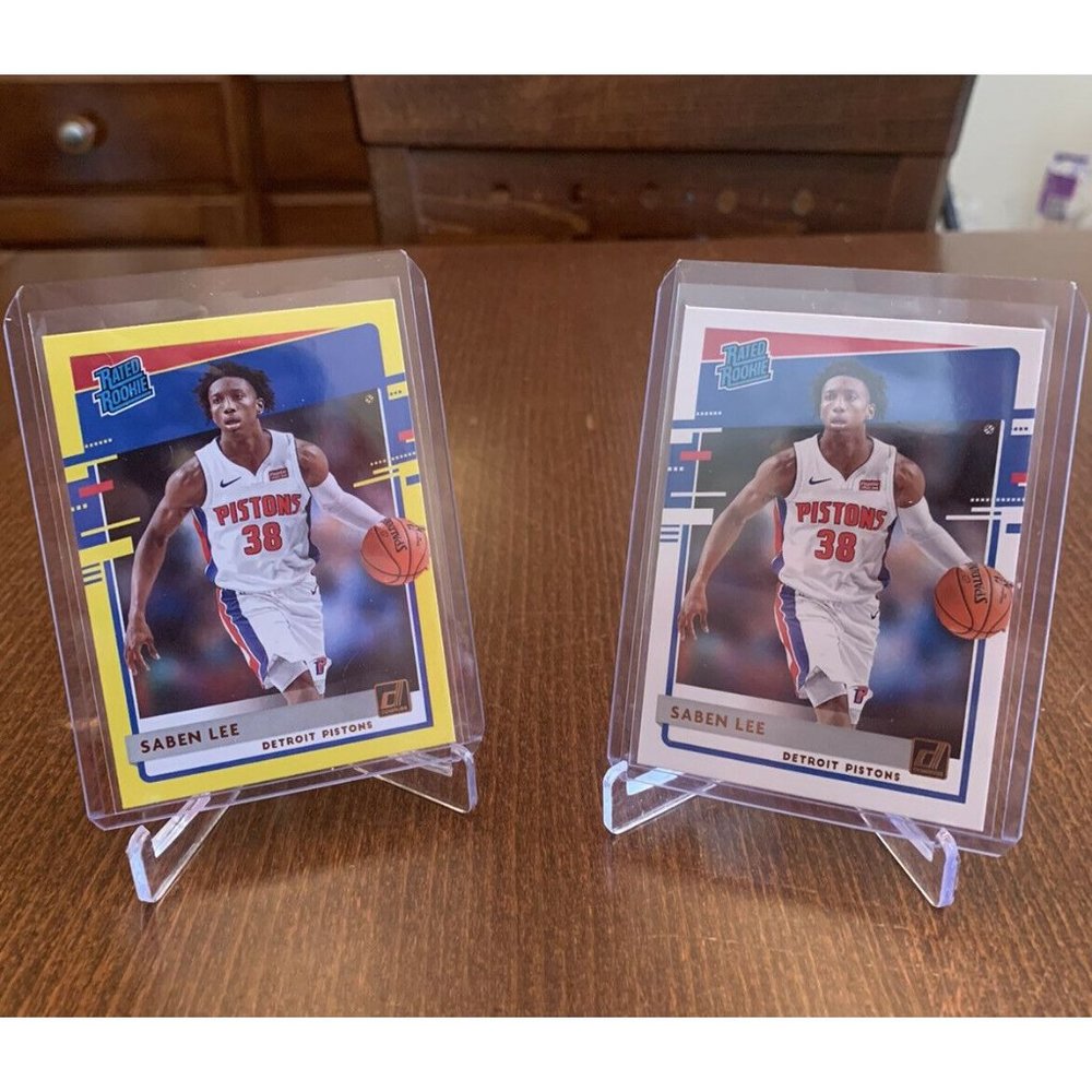 2020 2021 Donruss Basketball Saben Lee Rookie Lot yellow flood + base Card  Card